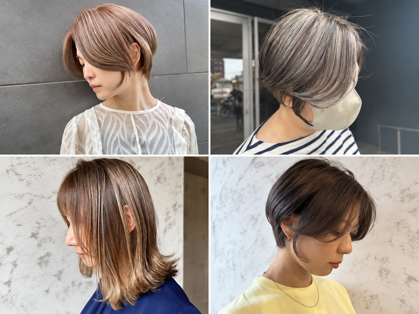 やわらかな毛流れと自然な立体感が見える女性のヘアスタイル見本
